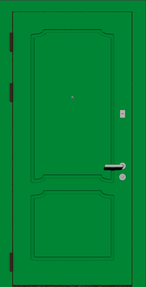 Входная железная дверь МДФ Эмаль зеленая
